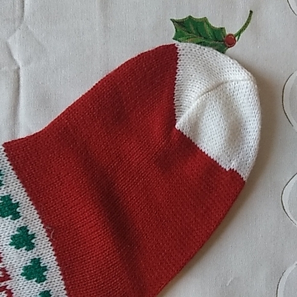 VINTAGE Knit Christmas Stocking - Picture 3 of 4